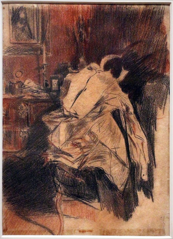 Giovanni boldini, la camicia del frac, 1890-1900 ca., matita e sanguigna - Sailko