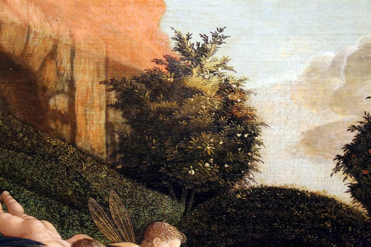 Andrea mantegna, minerva scaccia i vizi dal giardino delle virtù, 1497-1502 ca. (louvre) 05 - Sailko