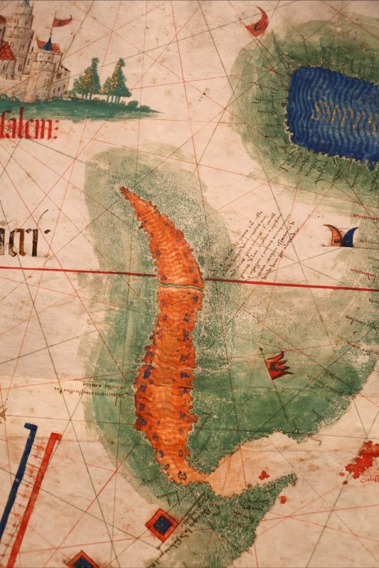 Anonimo portoghese, carta navale per le isole nuovamente trovate in la parte dell'india (de cantino), 1501-02 (bibl. estense) 13 mar rosso - Sailko