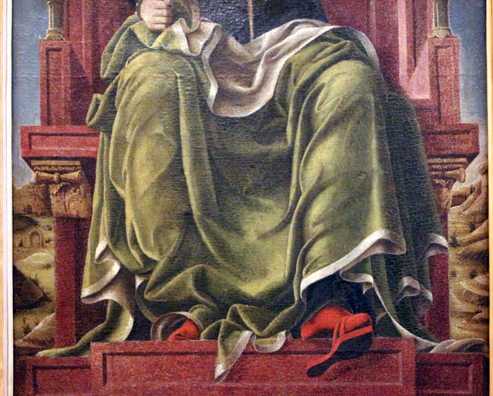 Bottega di cosmè tura, musa erato, 1450 ca., dallo studiolo di belfiore, 03 - Sailko