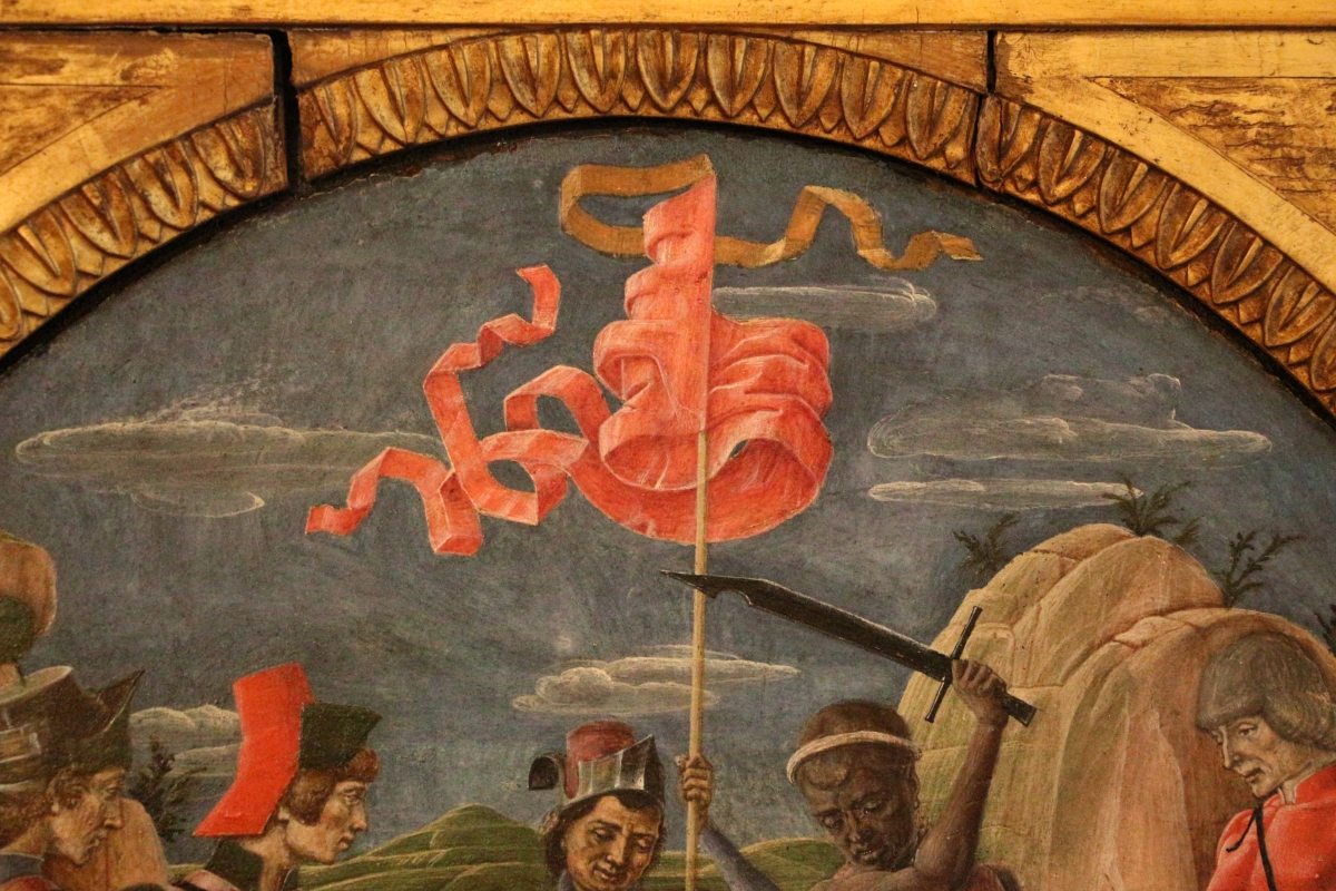 Cosmè tura, martirio di san maurelio, 1480, da s. giorgio a ferrara, 02 bandiera - Sailko