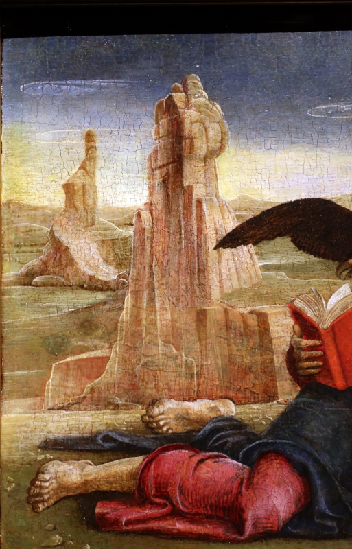Cosmè tura, san giovanni a patmos, 1470-75 ca. (thyssen-bornemisza) 02 - Sailko