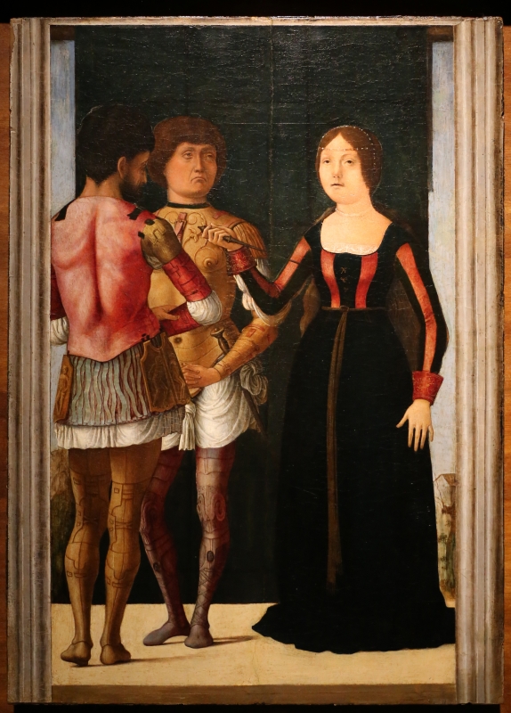 Ercole de' roberti e giovan francesco maineri, lucrezia, bruto e collatino, 1486-93 ca. (galleria estense) 01 - Sailko