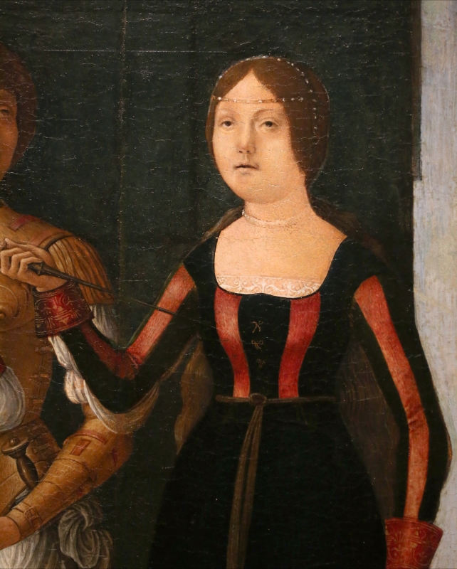 Ercole de' roberti e giovan francesco maineri, lucrezia, bruto e collatino, 1486-93 ca. (galleria estense) 03 - Sailko