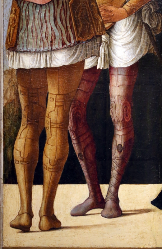 Ercole de' roberti e giovan francesco maineri, lucrezia, bruto e collatino, 1486-93 ca. (galleria estense) 04 gambe - Sailko