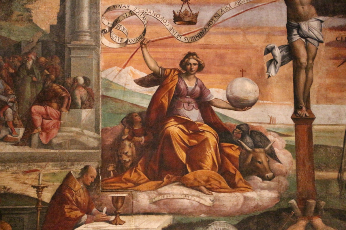 Garofalo, allegoria dell'antico e nuovo testamento con trionfo della chiesa sulla sinagoga, 1523, da s. andrea a ferrara 05 - Sailko