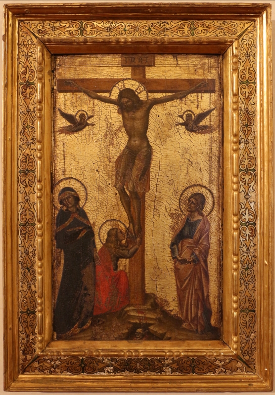 Guariento (attr.), cristo in croce tra la vergine, giovanni e la maddalena, dal convento del corpus domini a ferrara, 1370 ca - Sailko