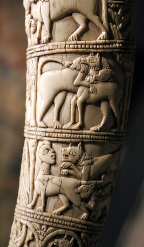 Italia meridionale (forse), olifante detto corno di orlando, xi secolo ca. (tolosa, museo paul-dupuy), 02 belve - Sailko