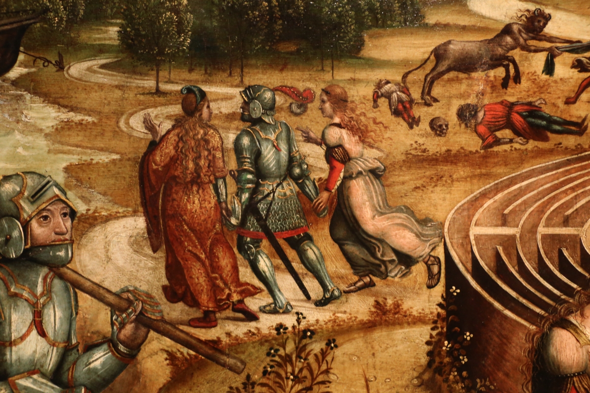 Maestro dei cassoni campana, teseo e il minotauro, 1510-15 ca. (avignone, petit palais) 08 - Sailko