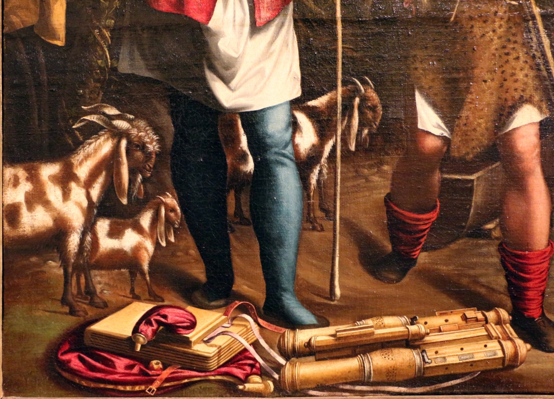 Maestro dei dodici apostoli, giacobbe e rachele al pozzo, ferrara 1500-50 ca. 04 capre - Sailko