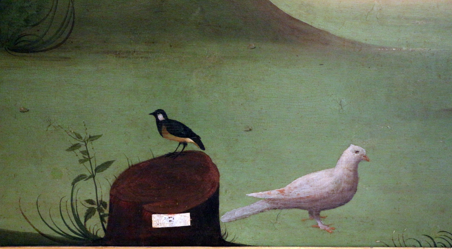 Maestro della maddalena assunta, ascensione di maria maddalena, 1500-10 ca., da s. andrea a ferrara 03 uccelli - Sailko