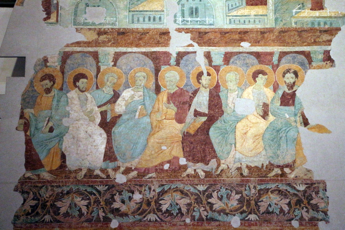Maestro di san bartolomeo, ascensione, apostoli, storie di s. bartolomeo ed evangelisti, da s. bartolomeo a ferrara, 1264-90 ca. 18 - Sailko