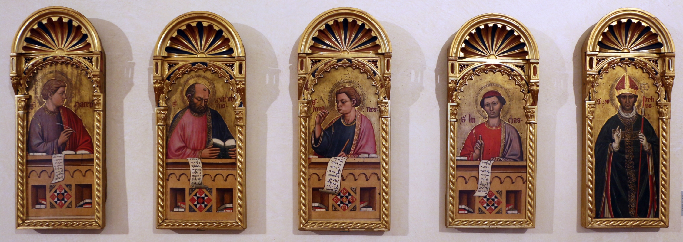 Maestro ferrarese, quattro evangelisti e san maurelio, 1390 ca. 01 - Sailko
