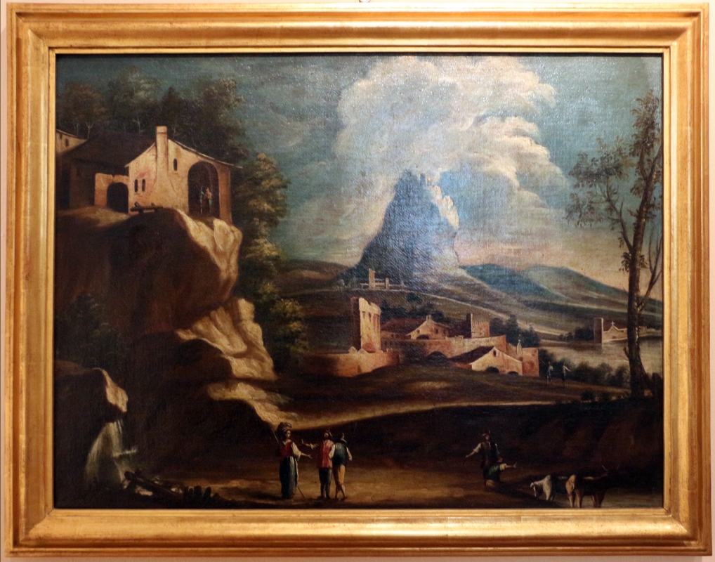 Margherita zola (attr.), paesaggio con contadini e pastore, 1740-60 ca - Sailko