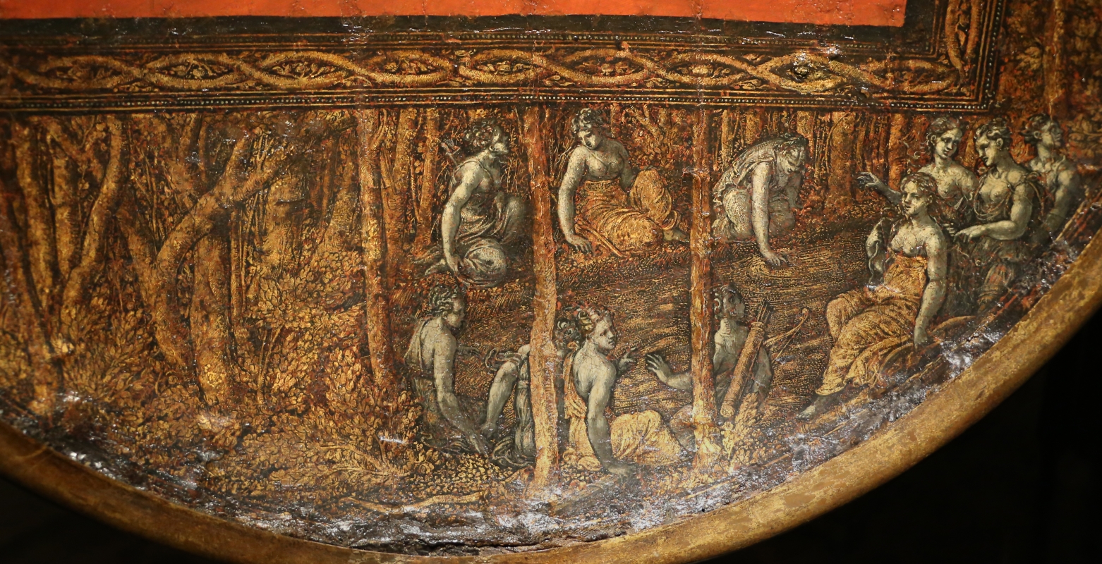 Polidoro da caravaggio, rotella da parata con assedio di cartagena e episodio di diana atteone, 1525-27 ca. (palazzo madama, to) 06 - Sailko