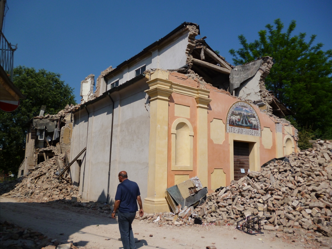 Facciata danni terremoto 29-05-2012, Chiesa di San Giuseppe o Madonna del Mulino - San Felice sul Panaro - Mimmo Ferrari