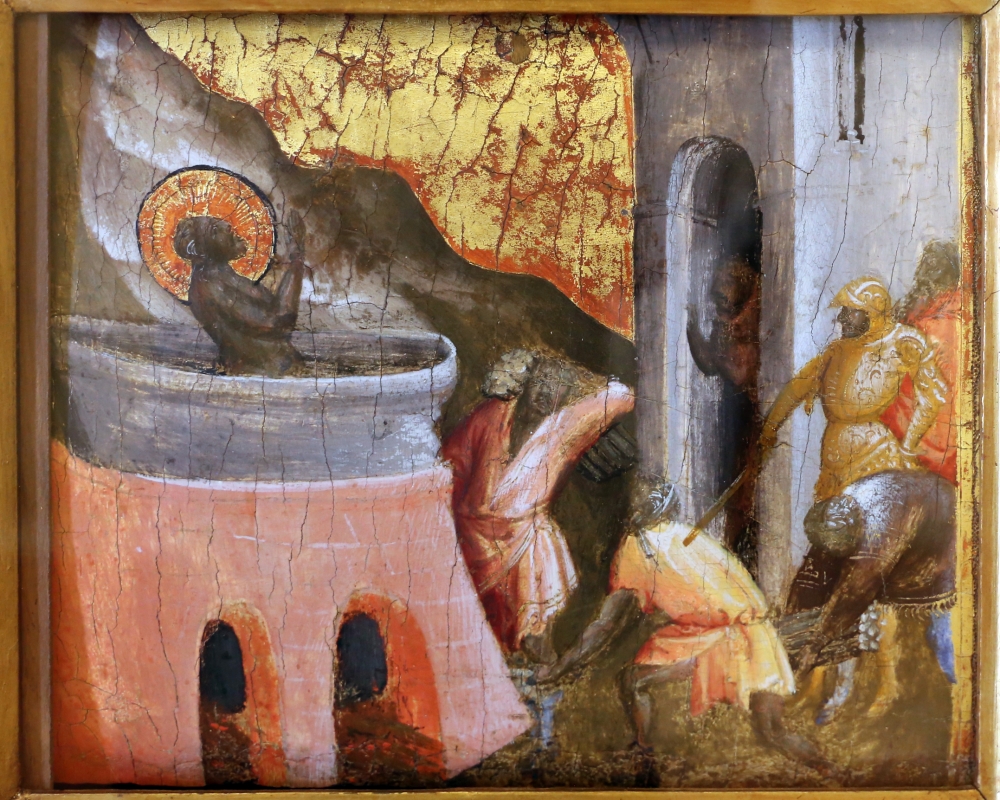 Arcangelo di cola da camerino, predella, 1430-35 ca. 05 martirio di san giovanni evangelista - Sailko