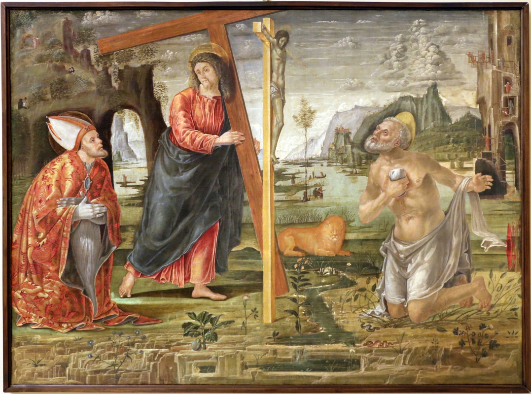 Bernardo parentino, cristo portacroce tra i ss. girolamo e agostino, 1492-96 ca. 01 - Sailko