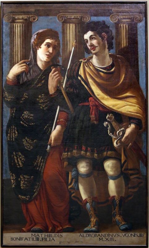 Bottega di bernardino cervi, ritratti ideali di matilde di canossa e di aldobrandino d'este, 1627-28 - Sailko