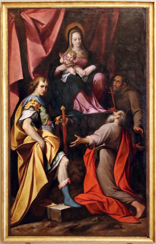 Camillo procaccini, madonna col bambino tra i ss. girolamo, vitale e francesco d'assisi, 1598-1626 - Sailko