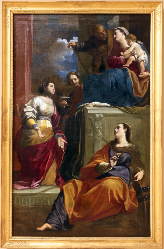 Carlo bononi, sacra famiglia con le sante caterina, barbara e lucia, 1626 - Sailko