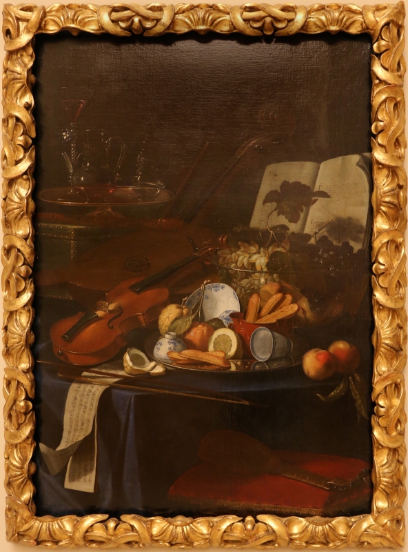 Cristoforo munari, natura morta con violino, frutta e bicchieri, 1706 ca - Sailko