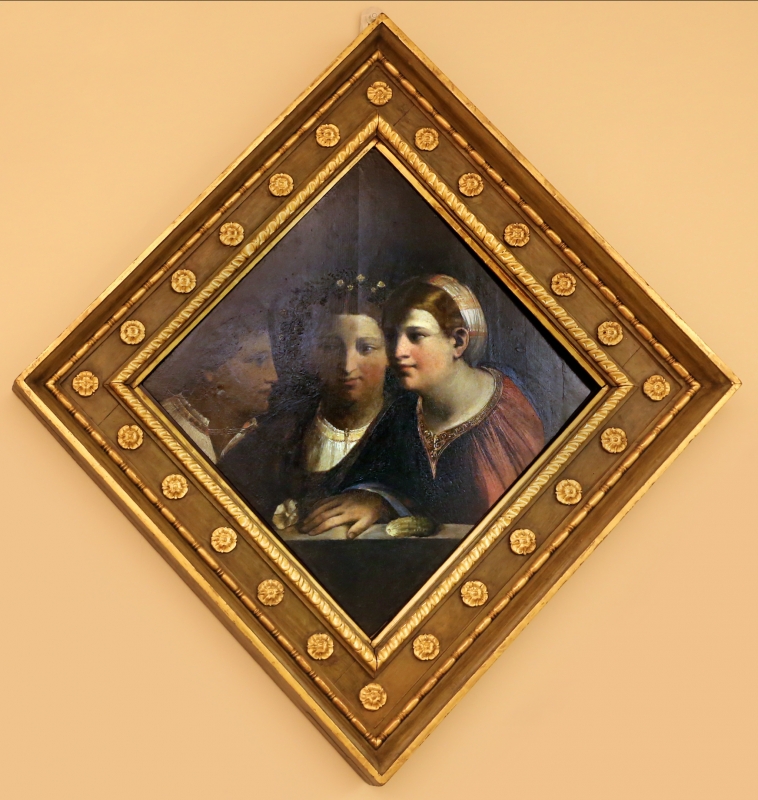 Dosso dossi, formelle del soffitto della camera da letto di alfonso I d'este, 1520-22, convesrazione - Sailko