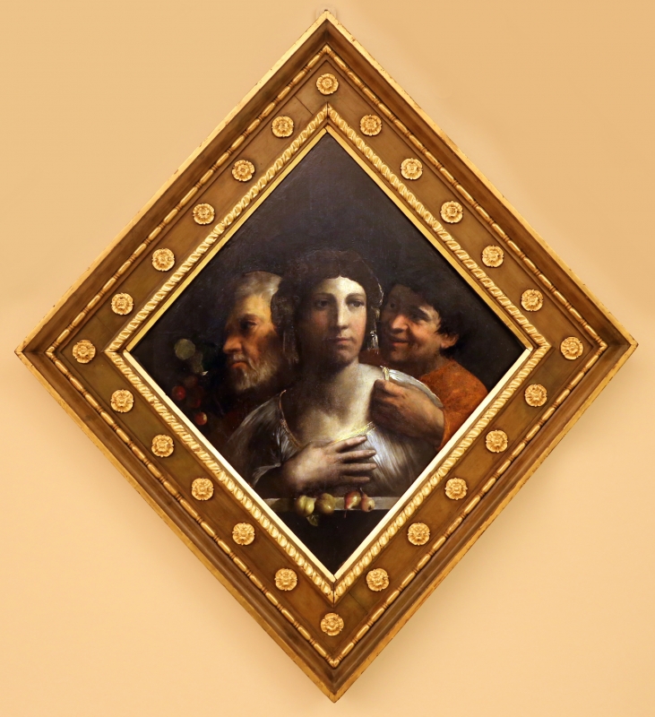 Dosso dossi, formelle del soffitto della camera da letto di alfonso I d'este, 1520-22, seduzione - Sailko