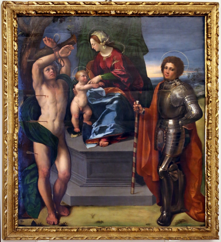 Dosso dossi, madonna coi ss. sebastiano e forse giorgio, 1517-18 ca. 01 - Sailko