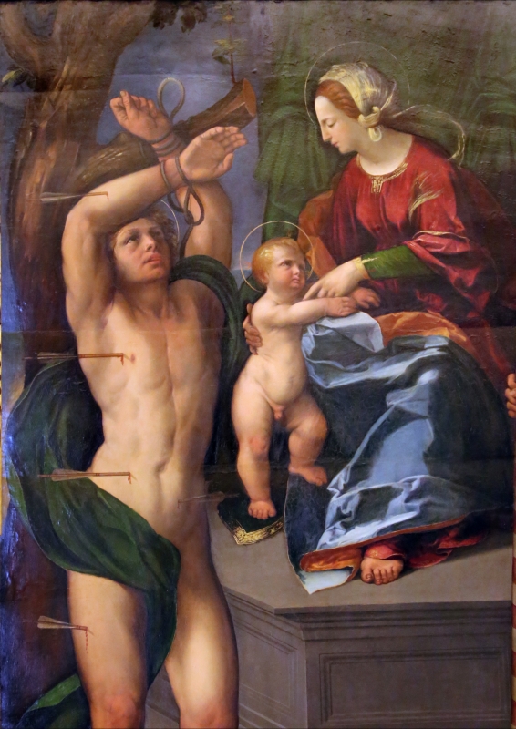 Dosso dossi, madonna coi ss. sebastiano e forse giorgio, 1517-18 ca. 02 - Sailko