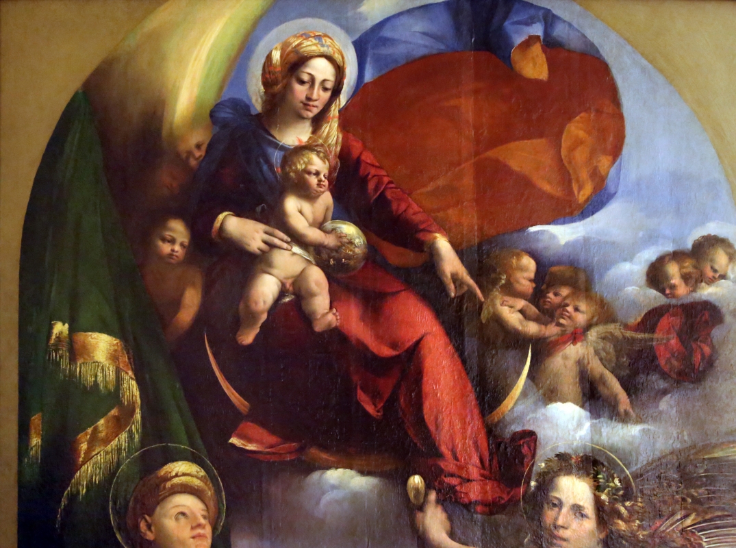 Dosso dossi, madonna col bambino tra i ss. giorgio e michele, 1518-19, 02 - Sailko