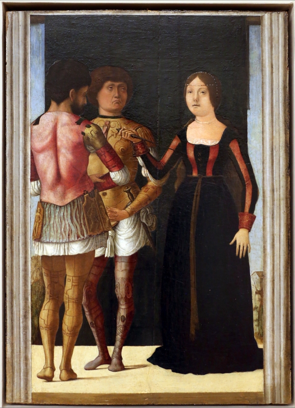 Ercole de' roberti e giovan francesco maineri, lucrezia, bruto e collatino, 1490 ca - Sailko