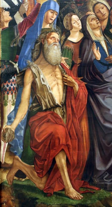 Francesco bianchi ferrari, crocifissione coi ss. girolamo e francesco (pala delle tre croci), 1490-95 ca. 04 girolamo - Sailko