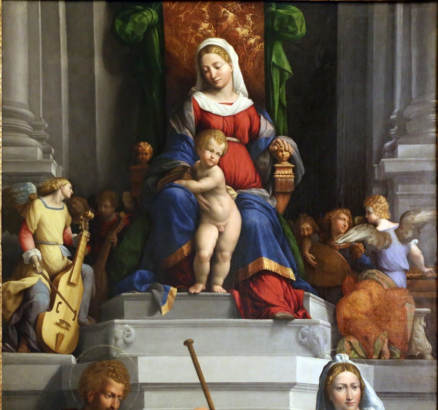 Garofalo, madonna col bambino in trono, angeli e santi, 1533, 02 - Sailko