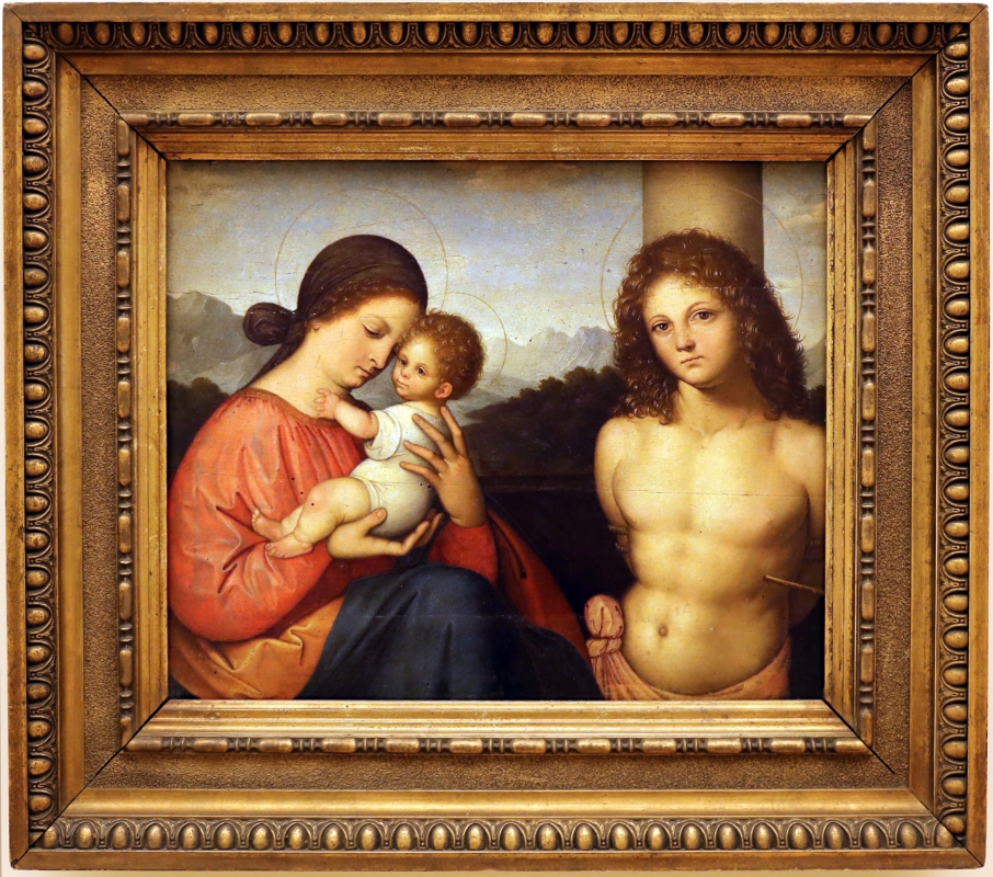 Giovanni agostino da lodi, madonna col bambino e san sebastiano, 1500-10 ca. 01 - Sailko