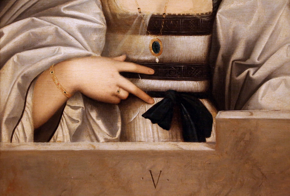 Giovanni cariani, ritratto di donna detta violante, 1515-20 ca. 02 - Sailko