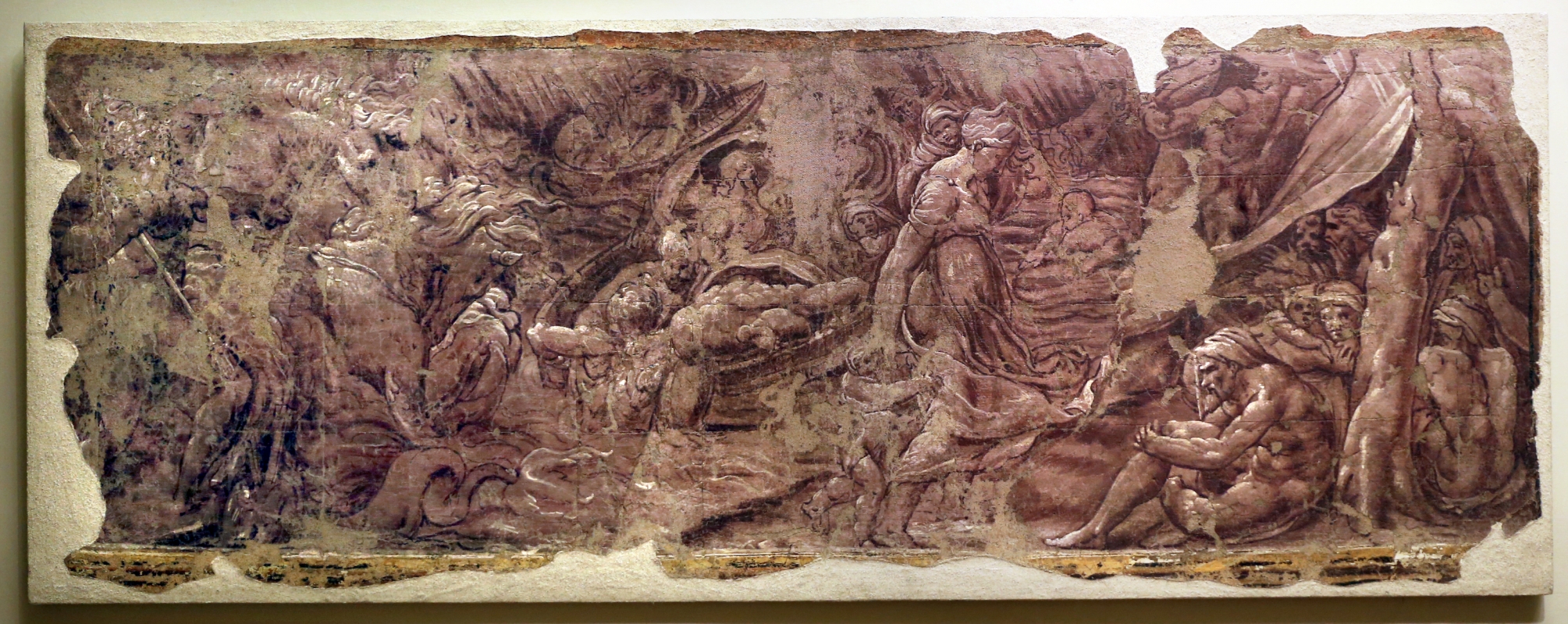 Leolio orsi, frammenti di affreschi dalla rocca di novellara, 1546 ca., scena di diluvio con deucalione e pirra 02 - Sailko