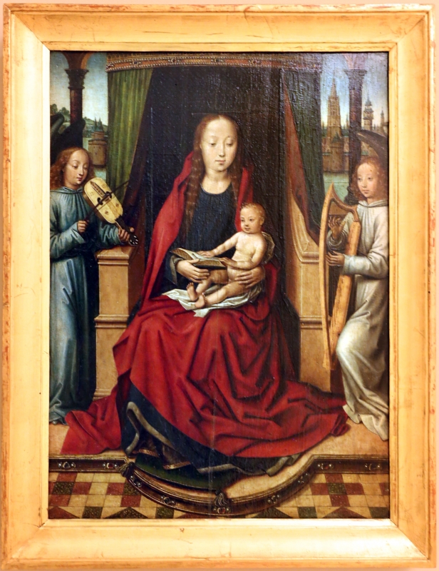 Maestro della leggenda di santa lucia, madonna ciol bambino e due angeli musicanti, 1485 ca - Sailko