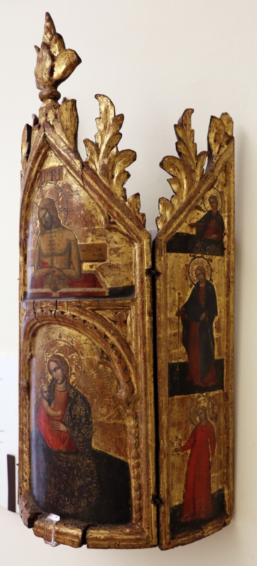 Maestro di torre di palme (attr.), madonna col bambino, cristo nel sepolcro, annunciazione e santi, 1370-1400 ca. 03 - Sailko