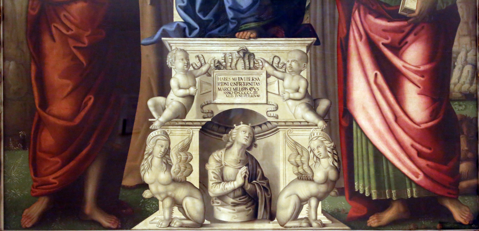 Marco meloni, madobnna col bambino e santi, 1504, 02 ara con putti, arpie e santa alla raffaello - Sailko