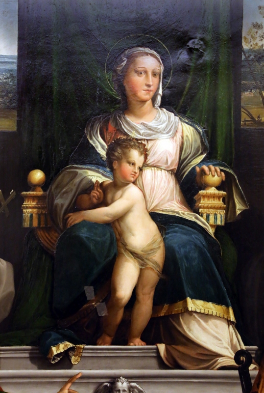 Niccolò dell'abate, madonna in trono col bambino e i ss. francesco, chiara, jacopo e lorenzo, 1540-41 ca. 02 - Sailko