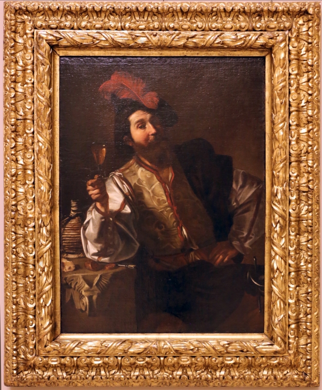 Nicolas tournier, soldato che alza il calice, 1619-24 - Sailko