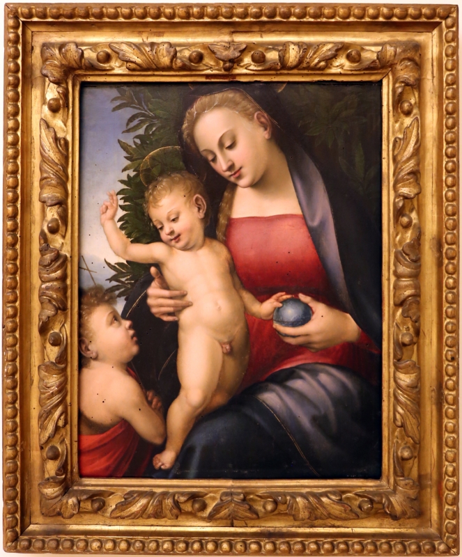 Pier francesco foschi (attr.), madonna col bambino, che benedice san giovannino, 1550-90 ca - Sailko