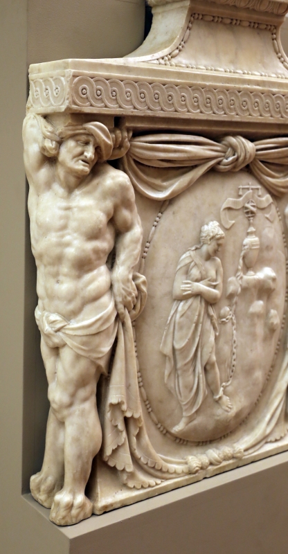 Prospero sogari spani detto il clemente, busto del duca ercole II d'este con base con allegoria della pazienza, 1554, 04 - Sailko
