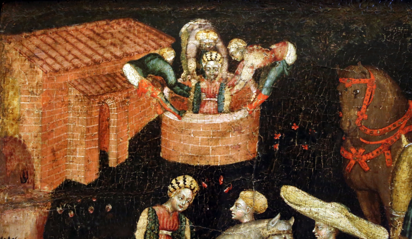 Secondo maestro di carpi, leggenda di san giovanni boccadoro (crisostomo), 1430 ca. 02 donna in pozzo - Sailko