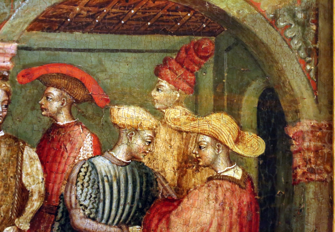 Secondo maestro di carpi, leggenda di san giovanni boccadoro (crisostomo), 1430 ca. 11 cappelli - Sailko