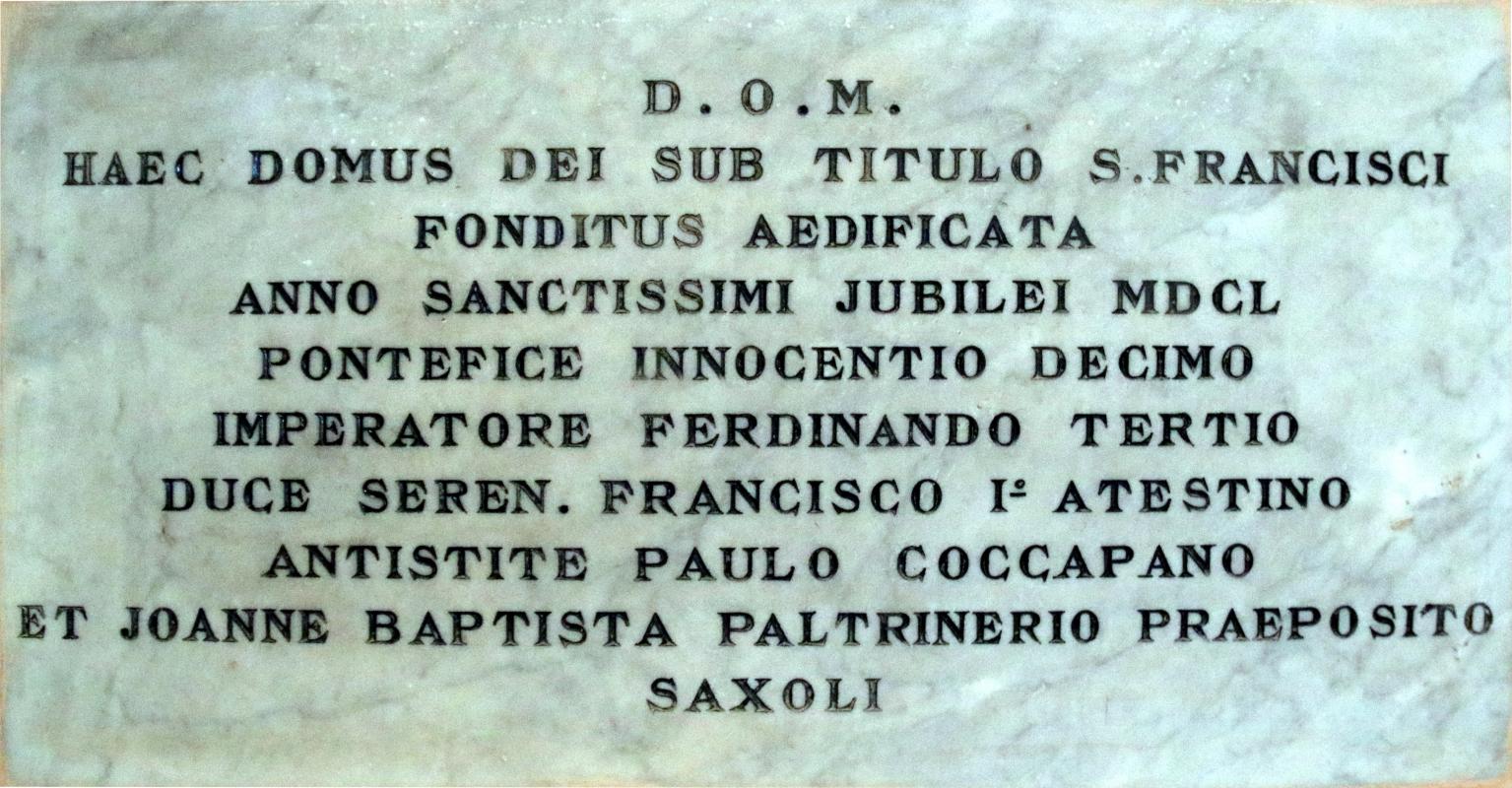 Chiesa di San Francesco (Sassuolo), lapide nel coro 02 - Mongolo1984