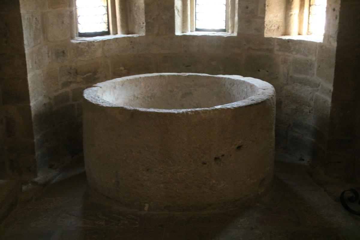 Collegiata di Santa Maria (Castell'Arquato), vasca battesimale monolita dell'viii 02 - Mongolo1984