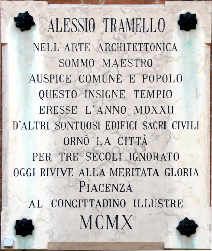 Basilica di Santa Maria di Campagna (Piacenza), lapide, Alessio Tramello - Mongolo1984