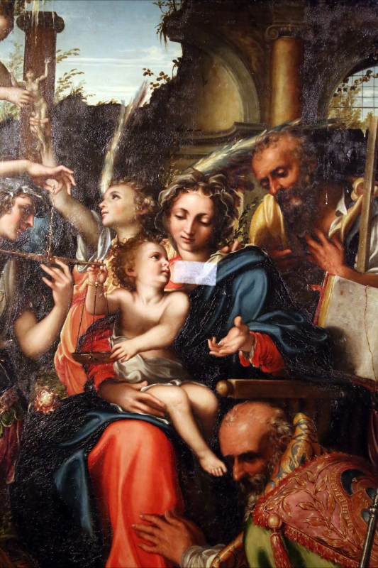 Giorgio gandini del grano, sacra famiglia con santi e angeli, 1534-35, 05 - Sailko